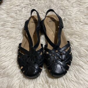 Earth Origins Belle Brielle Sandals Black Strappy Sandals‎ Women’s Size 9W